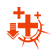 A stylized red cross surrounded by additional smaller crosses, arrows, and lines, representing a Nikita ability.