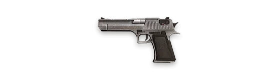 A highly detailed Desert Eagle pistol from the Free Fire game, showcasing its intricate design and realistic appearance.